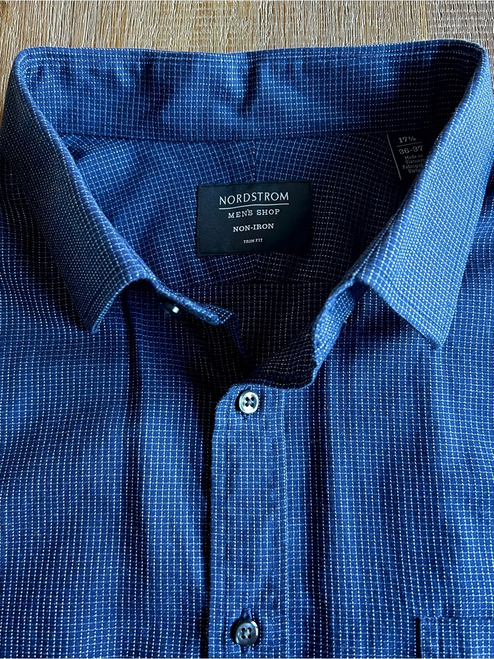 Nordstrom Men's Shop Non-Iron Trim Fit Dress Shirt, 17.5, 36-37. - Picture 6 of 14